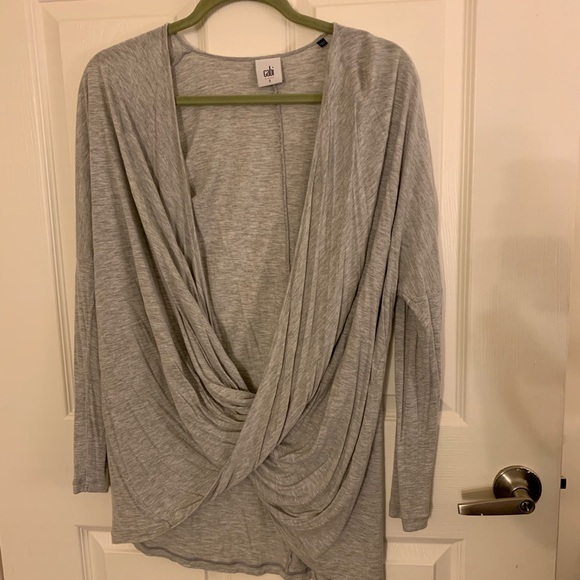 CAbi gray long sleeve Taylor draped wrap #3245 - Picture 2 of 5